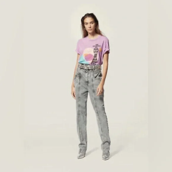 Isabel Marant Henoya Gray Acid Wash Jeans FR38 - Picture 2 of 8